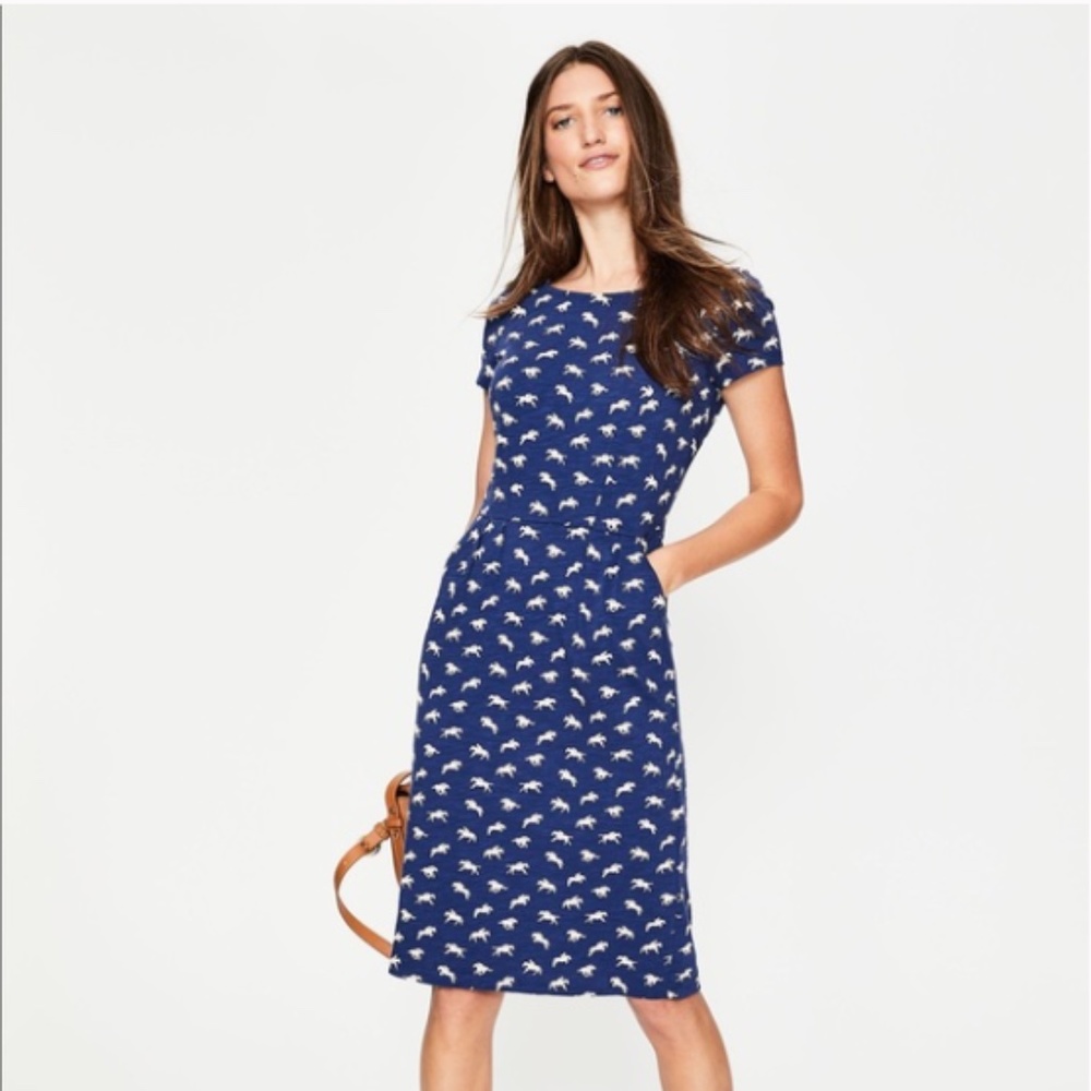 Boden Phoebe Jersey Horse Print Dress